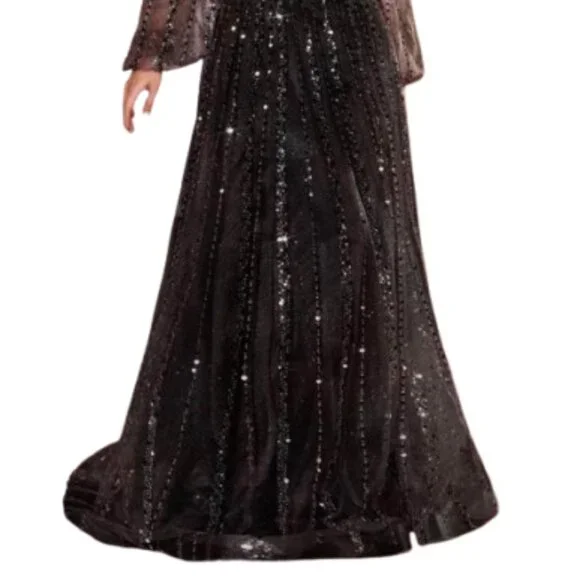 NWT Ladivine CD0240 Mother of the Bride Dress Black Size 20 - Picture 2 of 6